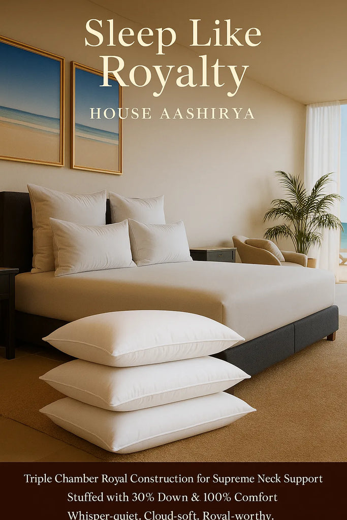 Luxury Duck Feather Pillow – 3-Chamber Design |, Pillows, Pillows, House Aashirya