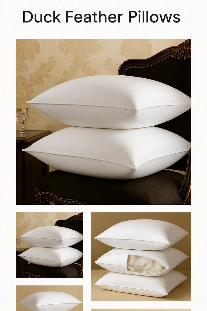 Luxury Duck Feather Pillow – 3-Chamber Design |, Pillows, Pillows, House Aashirya