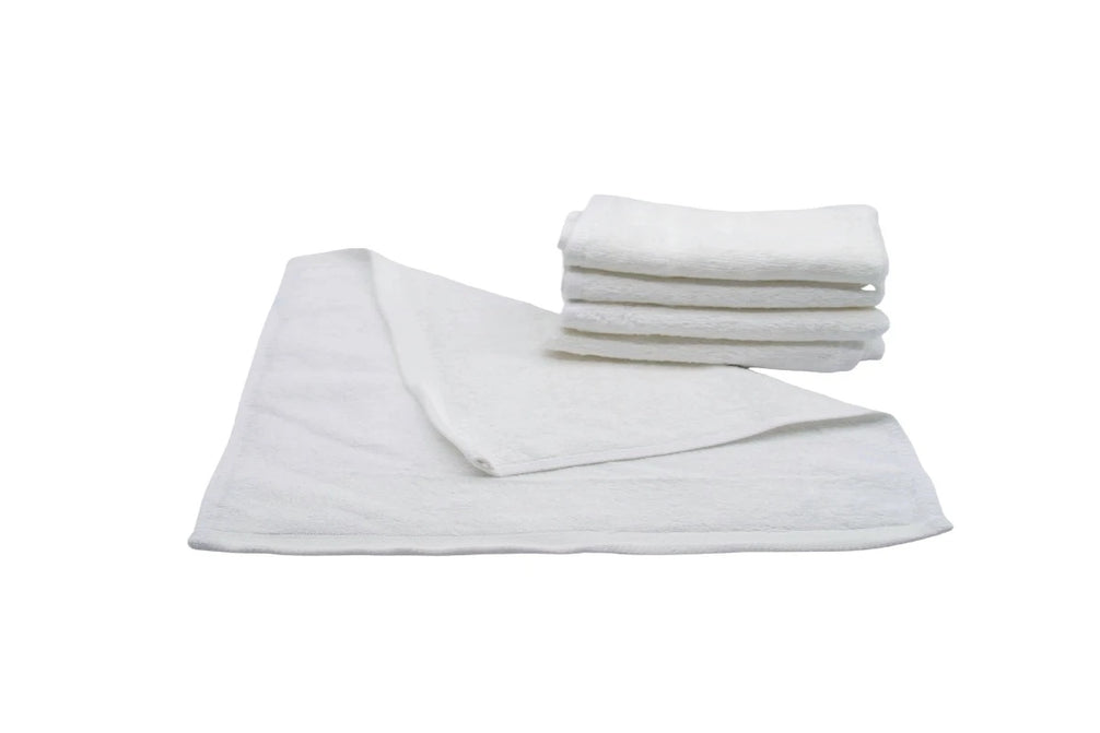 Luxury Cotton Face Towels, White - Pack of 10